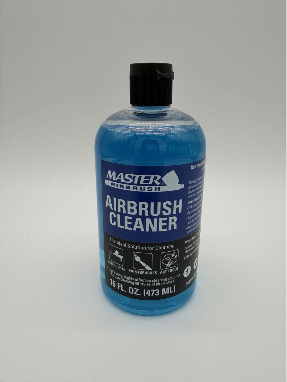 Master Airbrush Cleaner, 16-Ounce Pint Bottle - Fast Acting Cleaning
